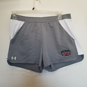 Womens Under Armour Gray White Shorts Miami sz L